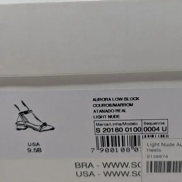 Schutz Aurora Nude Strappy Low Block Heel Sandals 9.5B NIB - Picture 8 of 8
